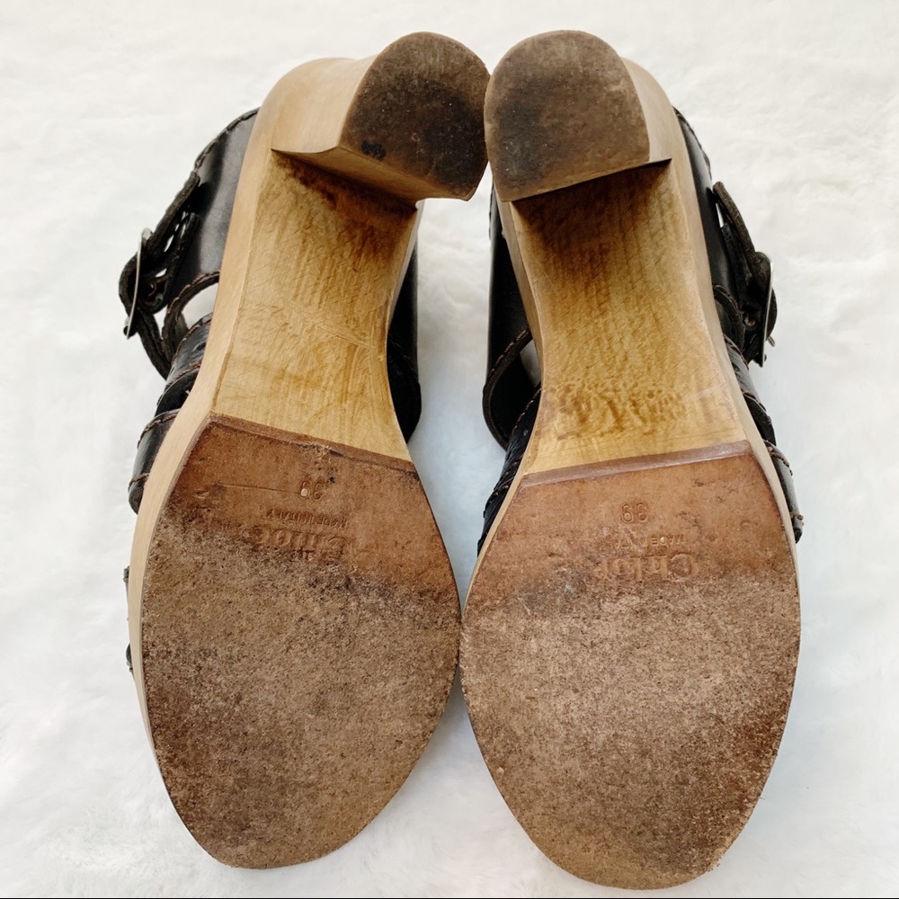 Chloe Black and Brown Platform Sandals - Picture 6 of 8